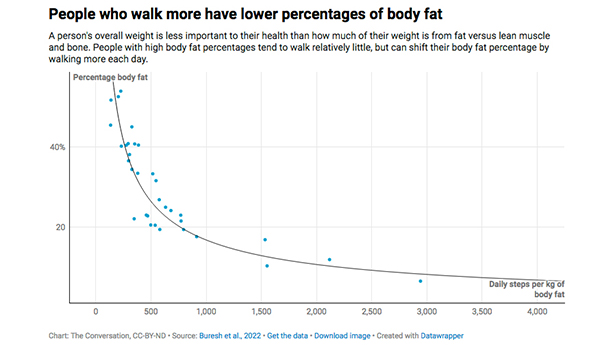 steps and weight loss graphic
