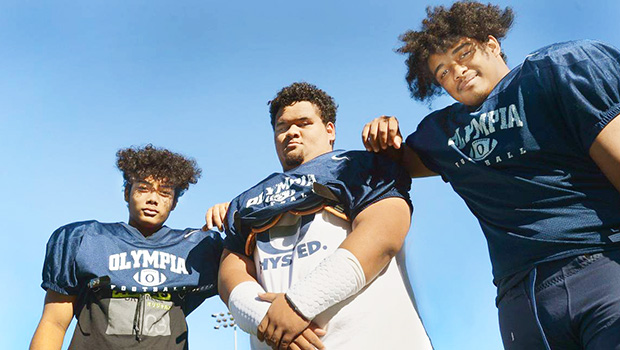  Brothers Max and Keaoni Tuitele (left-right) and cousin Kahalua (center).