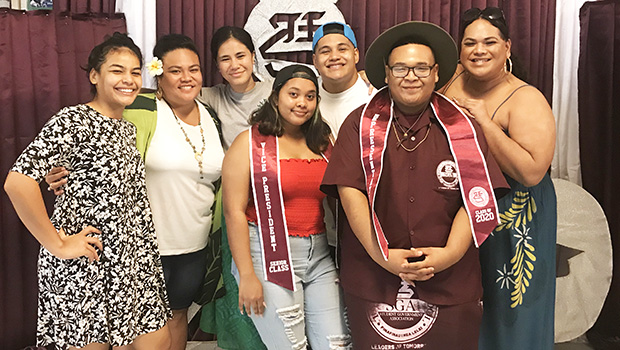Tafuna High School senior student government association officers with their advisors Eden Brown & Eileen Ale