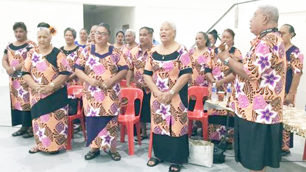 Senior citizens singing