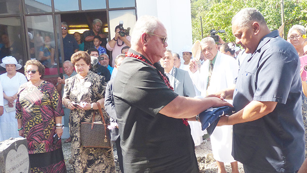 flag presetation at funeral for Utu Abe Malae