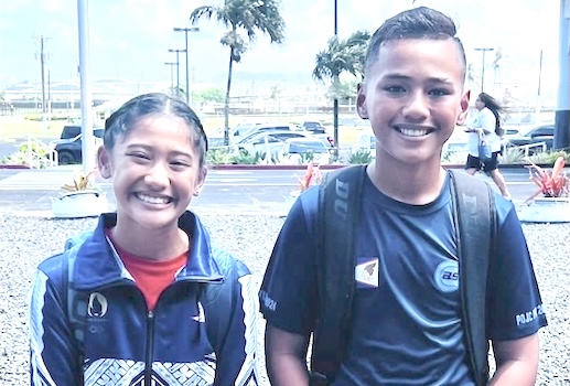 Hermann Thomsen (right) and Joella Ioane