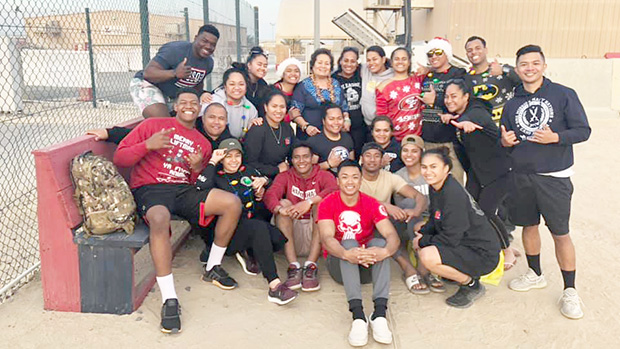 Toa o Samoa with Congresswoman Uifa’atali Amata