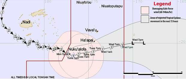 TC Sarai forecast track map