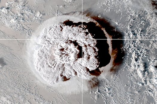 Tonga volcano from space