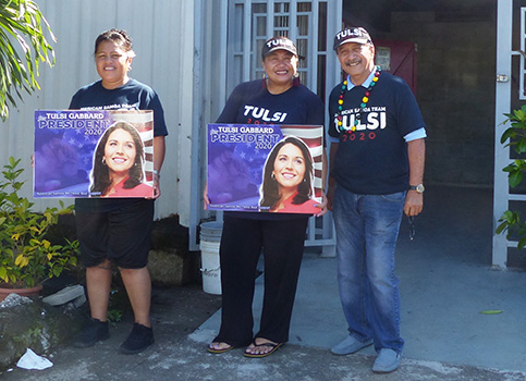 Three of the American Samoa supporters of Tulsi Gabbard. 