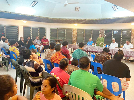 Amata speaking at townhall meeting