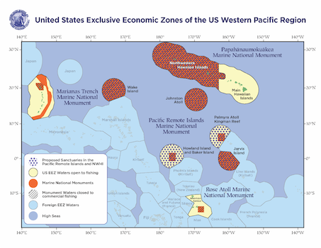 Map of the U.S. EEZs of Western Pacific Region
