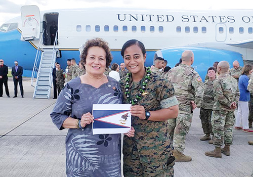 Amata with U.S. Marine Anasitasia Ioane of Aua