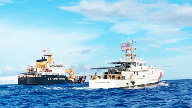 USCG Cutter Juniper and USCG cutter Joseph Gerczak at sea