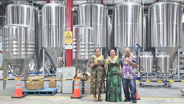 General Manager Cherith Lober Soliai, Sales Manager Latu Kupu and Warehouse Manager Uluai Lemana