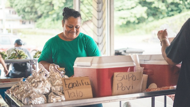 Vendor at Fagatogo Marketplace during National Farmers Market Week