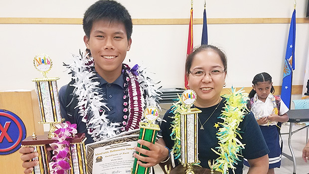 Victor Chen and his teacher Karen Dizon