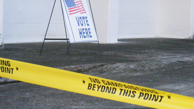 Vote Here sign