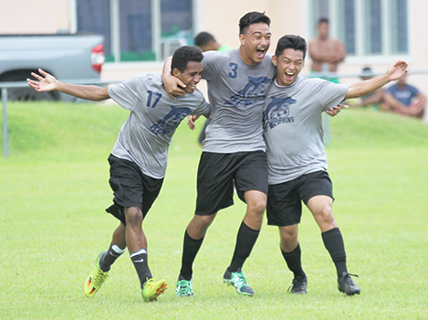 Walter Pati and two South Pacific Academy teammates