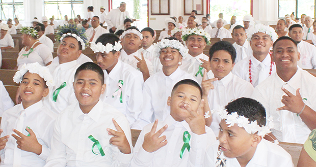 White Sunday boys in the finery