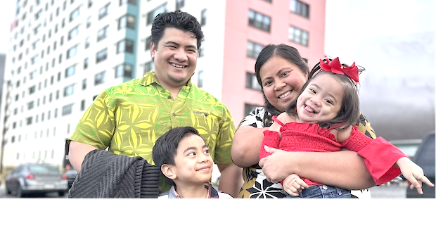 Michael Pese, Tupe Smith, and their children 