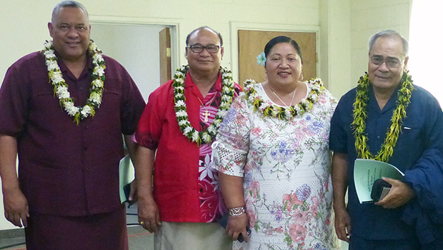 Youth Summit leaders: Lt. Gov. Lemanu Palepoi Sialega Mauga, Fa’aea Malielegaoi Tulifau, Dr. Mafutaga Tagaloa-Tulifau and Gov. Lolo Matalasi Moliga 