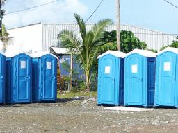 Portable toilets at Nuuuli Vo-Tech