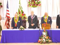 (l-r) Senate President Tuaolo Manaia Fruean, Governor Pulaalii Nikolao Pula, Speaker Savali Talavou Ale, Chief Justice Lealaialoa Michael Kruse.