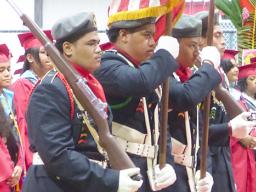 JROTC presents the colors at Faga'itua High School graduation