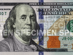 $100 bill stamped specimen