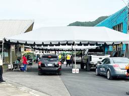 Health Department’s drive-thru vaccination campaign at Fagatogo marketplace