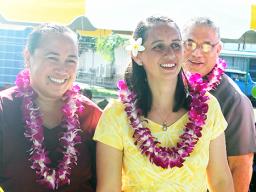 First Lady, Ella Pelefoti Mauga (left) and Mrs. Marian McGuire Ale (right)
