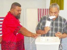 One of the many voters at Maoputasi #2 