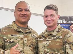 Sgt. Malu’ia with another soldier