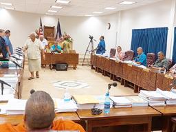 House Speaker Savali Talavou Ale thanking members and wishing them a Happy Thanksgiving