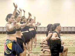 Cook Islanders rehearsing