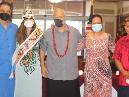(L-R) Lt. Governor Eleasalo Ale, Molioleava Allison of FEMA, Mount T. Survey of Office of Samoan Affairs, Dr Elizabeth Lauvao and Director of Homeland Security, Samana Semo Ve'ave'a