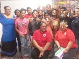 DOH Tobacco Diabetes Coalition members with Olosega-Ofu elementary students and teachers