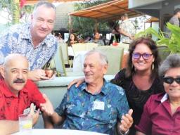 Rotary Club members with incoming member USCG Lt. Chong