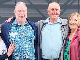 Mr Crocos' (second left) wife (left) 