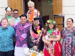 Rev. Stephen and Faletua Amene Fautanu Tukumoheatu. Graduates: LR. Mitchell Porotesano, Tene LinJustin Sipoloa, Jack Ah Loo, Tavai Porotesano