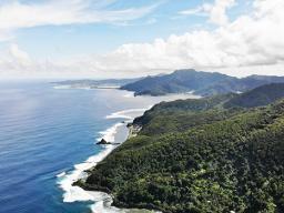American Samoa coastline and rainforest