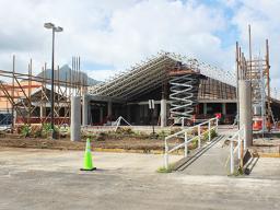 Construction site where airport extension is going on