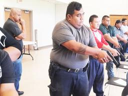 Airport police officers on firing range