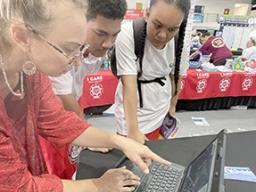 Kelley Anderson Tagarino and students