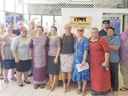 Congresswoman Aumua Amata with members of the Chamber of Commerce
