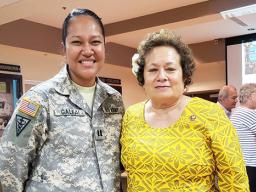 Amata with Captain Linda Galea’i at Fort Buchanan, Puerto Rico.