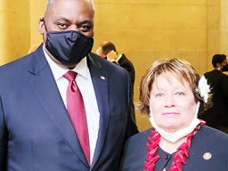 Congresswoman Amata and Secretary of Defense Secretary Lloyd Austin