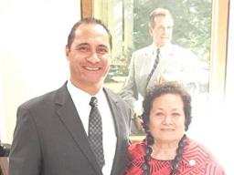 Taotasi Archie Soliai and Congresswoman Uifa’atali Amata 
