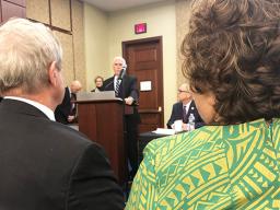 Amata and other Members, in this photo, are being briefed by Vice President Pence on national health efforts