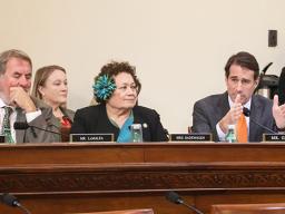 Congresswoman Uifa’atali Amata during Committee voting