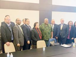 Amata and governor with others