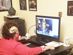Congresswoman Amata in the remote hearing 