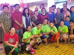 Congresswoman Aumua Amata visiting with active duty and retired military veterans and their families at Fort Knox recently